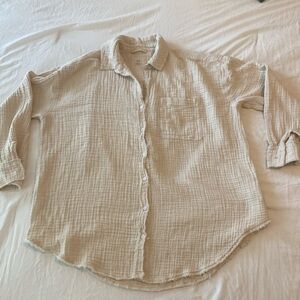 NWOT / Aerie Cream Button Up Linen Top / S